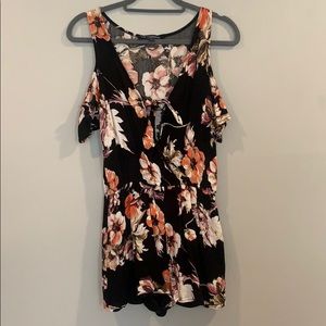 Black Floral Romper
